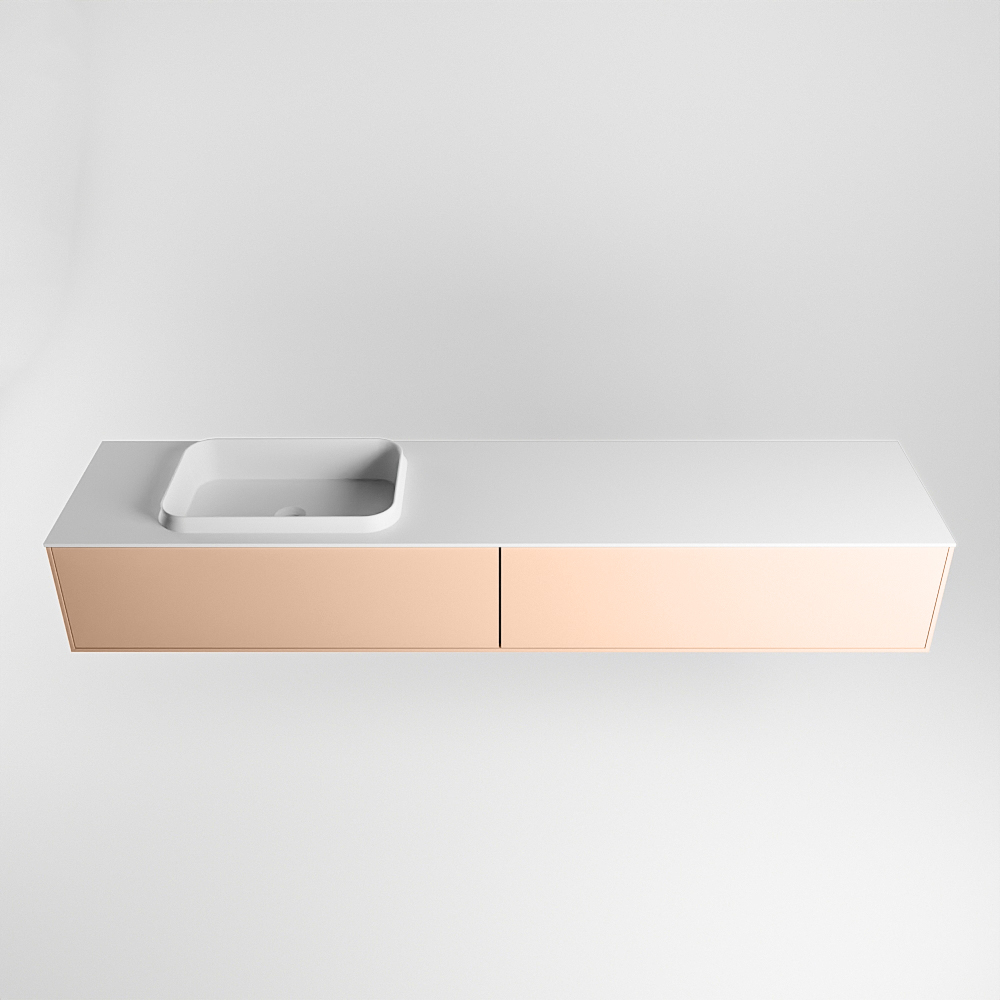 MONDIAZ ERIN 200cm mueble de baño color Rosee 2 cajones. Lavabo RIDGE Izquierda 1 orificio color Talc. 5 MONDIAZ ERIN 200cm mueble de baño color Rosee 2 cajones. Lavabo RIDGE Izquierda 1 orificio color Talc. - Imagen 5