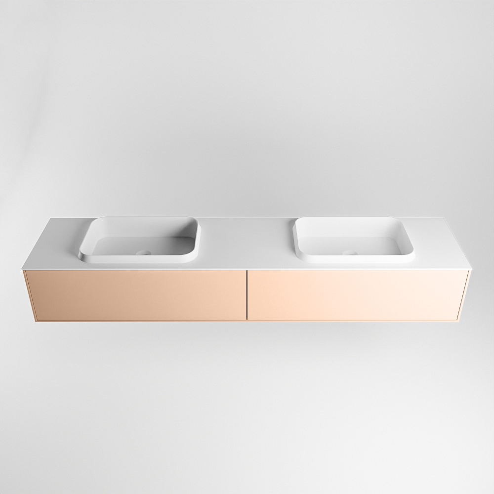 MONDIAZ ERIN 200cm mueble de baño color Rosee 2 cajones. Lavabo RIDGE Doble 2 orificios color Talc. 5 MONDIAZ ERIN 200cm mueble de baño color Rosee 2 cajones. Lavabo RIDGE Doble 2 orificios color Talc. - Imagen 5