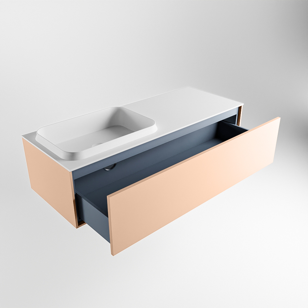 MONDIAZ ERIN 120cm mueble de baño color Rosee 1 cajón. Lavabo RIDGE Izquierda sin orificio color Talc. 6 MONDIAZ ERIN 120cm mueble de baño color Rosee 1 cajón. Lavabo RIDGE Izquierda sin orificio color Talc. - Imagen 6