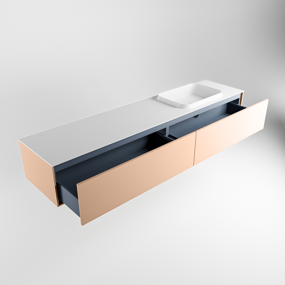MONDIAZ ERIN 200cm mueble de baño color Rosee 2 cajones. Lavabo RIDGE Derecho sin orificio color Talc. 6 MONDIAZ ERIN 200cm mueble de baño color Rosee 2 cajones. Lavabo RIDGE Derecho sin orificio color Talc. - Imagen 6