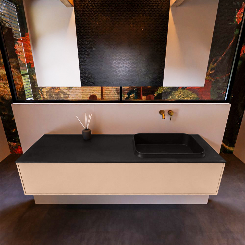MONDIAZ ERIN 150cm mueble de baño color Rosee 1 cajón. Lavabo RIDGE Derecho sin orificio color Urban. 3 MONDIAZ ERIN 150cm mueble de baño color Rosee 1 cajón. Lavabo RIDGE Derecho sin orificio color Urban. - Imagen 3