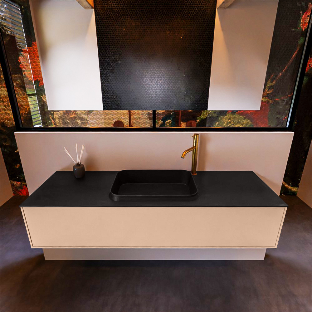 MONDIAZ ERIN 150cm mueble de baño color Rosee 1 cajón. Lavabo RIDGE Centro 1 orificio color Urban. 3 MONDIAZ ERIN 150cm mueble de baño color Rosee 1 cajón. Lavabo RIDGE Centro 1 orificio color Urban. - Imagen 3