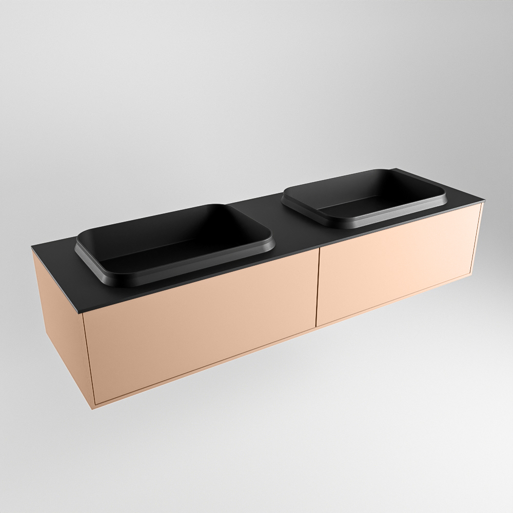 MONDIAZ ERIN 150cm mueble de baño color Rosee 2 cajones. Lavabo RIDGE Doble 2 orificios color Urban. 4 MONDIAZ ERIN 150cm mueble de baño color Rosee 2 cajones. Lavabo RIDGE Doble 2 orificios color Urban. - Imagen 4