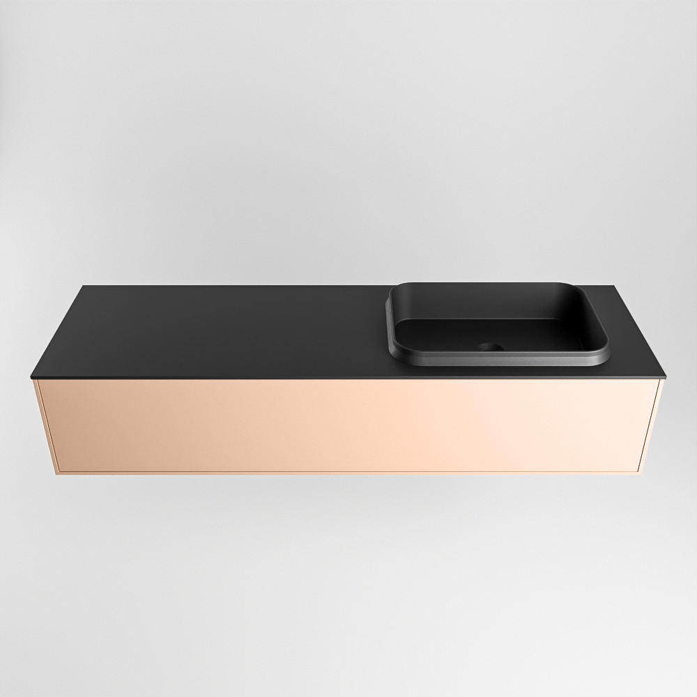 MONDIAZ ERIN 150cm mueble de baño color Rosee 1 cajón. Lavabo RIDGE Derecho sin orificio color Urban. 5 MONDIAZ ERIN 150cm mueble de baño color Rosee 1 cajón. Lavabo RIDGE Derecho sin orificio color Urban. - Imagen 5