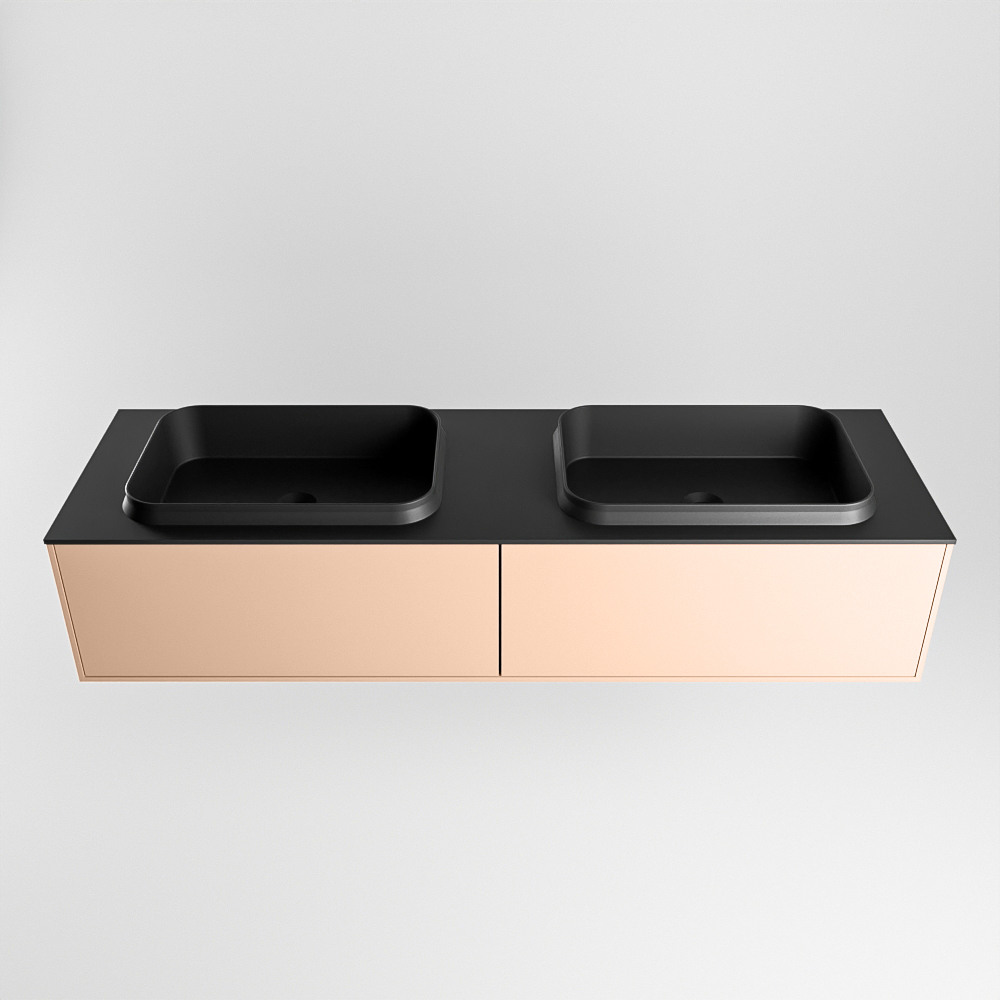 MONDIAZ ERIN 150cm mueble de baño color Rosee 2 cajones. Lavabo RIDGE Doble 2 orificios color Urban. 5 MONDIAZ ERIN 150cm mueble de baño color Rosee 2 cajones. Lavabo RIDGE Doble 2 orificios color Urban. - Imagen 5
