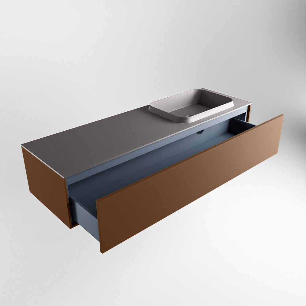 MONDIAZ ERIN 150cm mueble de baño color Rust 1 cajón. Lavabo RIDGE Derecho 1 orificio color Dark Grey. 6 MONDIAZ ERIN 150cm mueble de baño color Rust 1 cajón. Lavabo RIDGE Derecho 1 orificio color Dark Grey. - Imagen 6