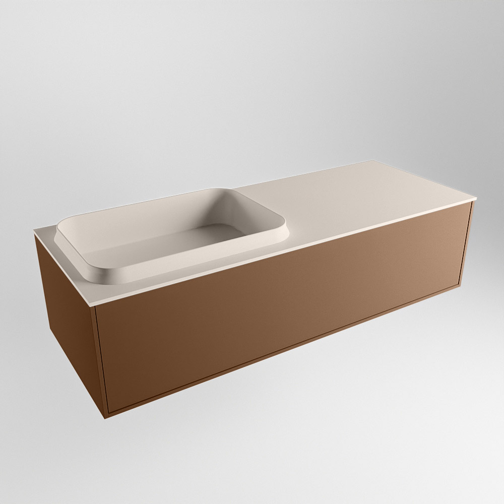 MONDIAZ ERIN 120cm mueble de baño color Rust 1 cajón. Lavabo RIDGE Izquierda sin orificio color Linen. 4 MONDIAZ ERIN 120cm mueble de baño color Rust 1 cajón. Lavabo RIDGE Izquierda sin orificio color Linen. - Imagen 4