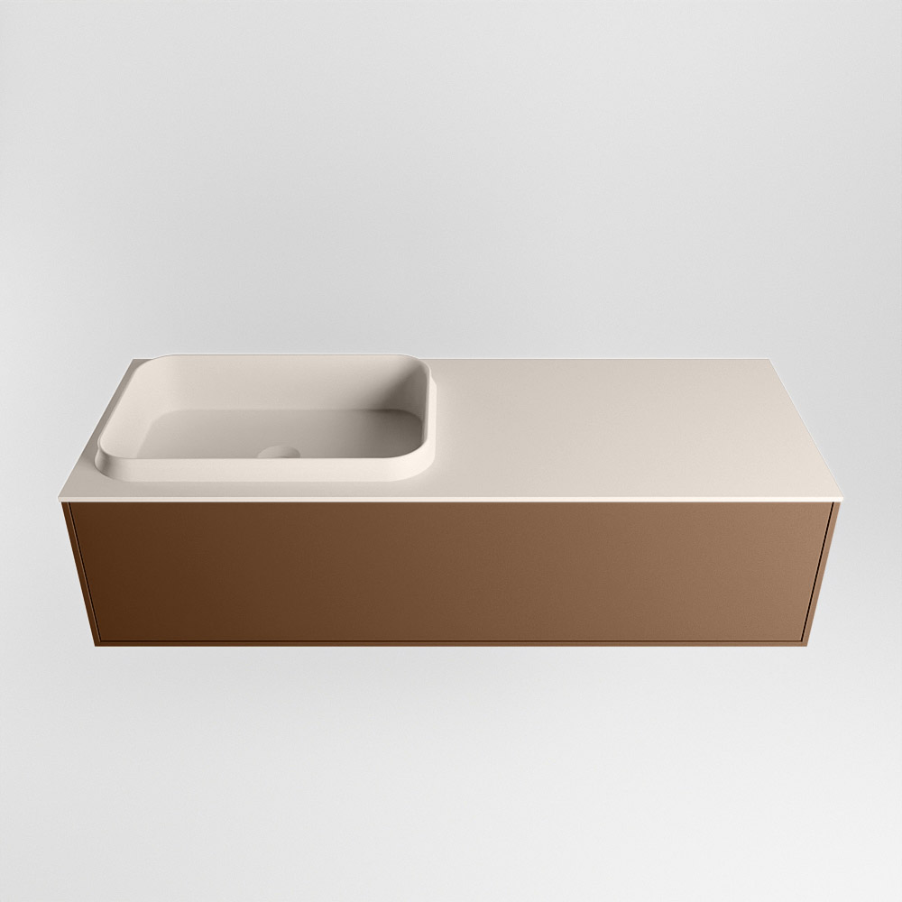 MONDIAZ ERIN 120cm mueble de baño color Rust 1 cajón. Lavabo RIDGE Izquierda 1 orificio color Linen. 5 MONDIAZ ERIN 120cm mueble de baño color Rust 1 cajón. Lavabo RIDGE Izquierda 1 orificio color Linen. - Imagen 5