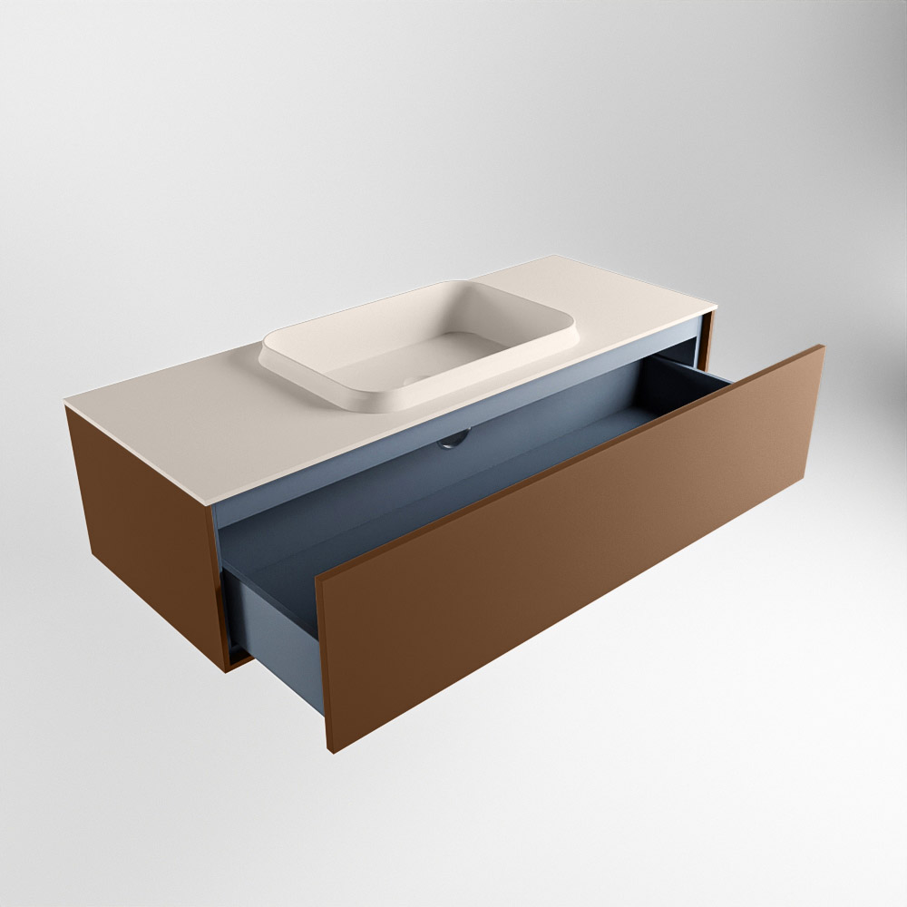 MONDIAZ ERIN 120cm mueble de baño color Rust 1 cajón. Lavabo RIDGE Centro sin orificio color Linen. 6 MONDIAZ ERIN 120cm mueble de baño color Rust 1 cajón. Lavabo RIDGE Centro sin orificio color Linen. - Imagen 6