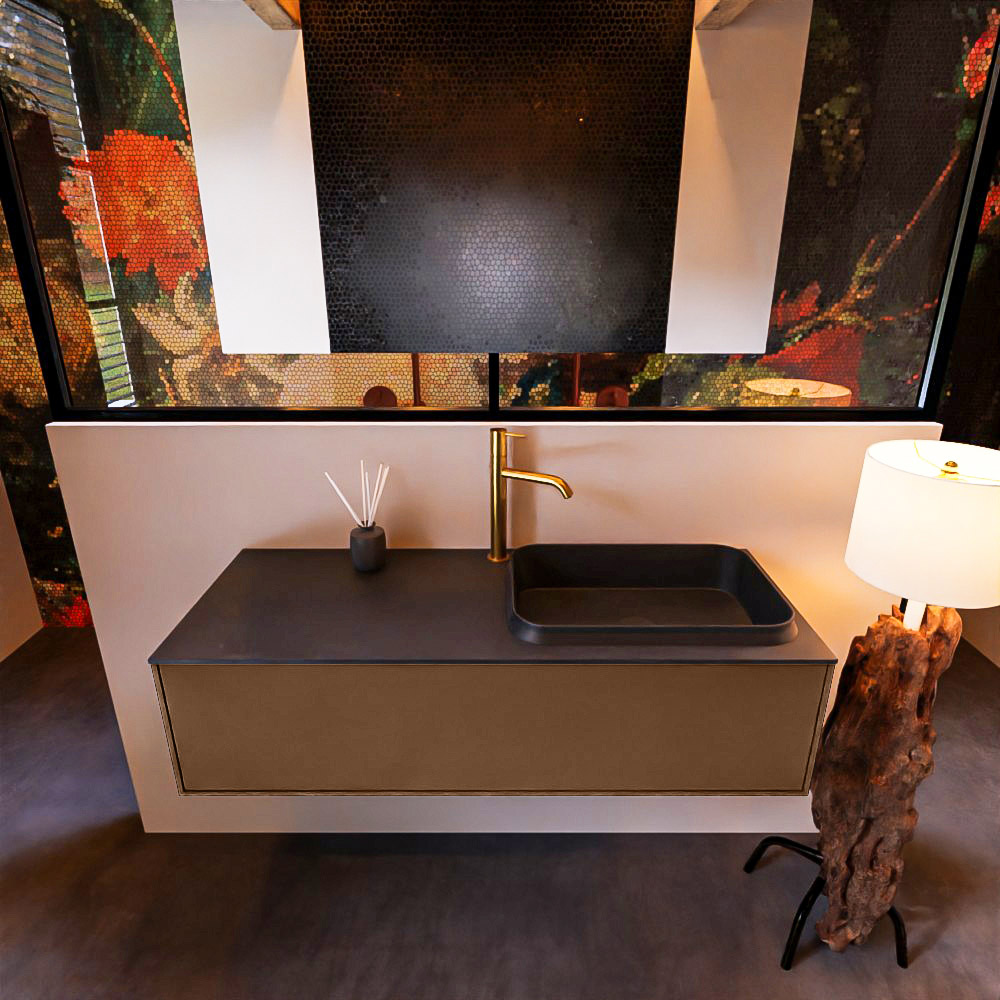 MONDIAZ ERIN 120cm mueble de baño color Rust 1 cajón. Lavabo RIDGE Derecho 1 orificio color Urban. 3 MONDIAZ ERIN 120cm mueble de baño color Rust 1 cajón. Lavabo RIDGE Derecho 1 orificio color Urban. - Imagen 3