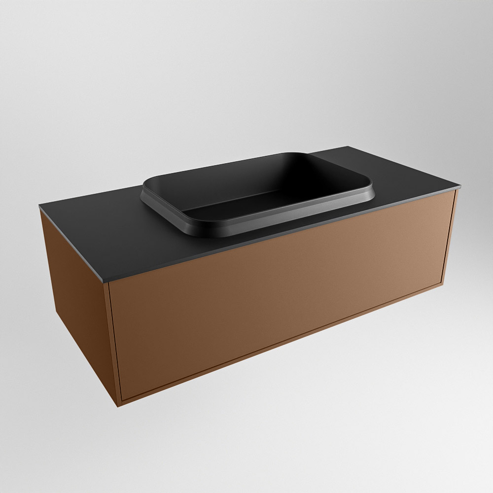 MONDIAZ ERIN 100cm mueble de baño color Rust 1 cajón. Lavabo RIDGE Centro sin orificio color Urban. 4 MONDIAZ ERIN 100cm mueble de baño color Rust 1 cajón. Lavabo RIDGE Centro sin orificio color Urban. - Imagen 4
