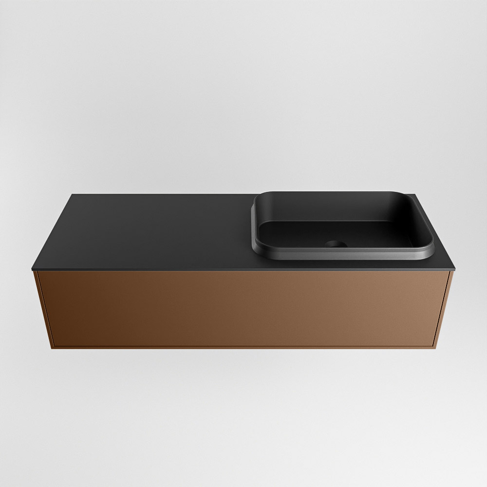 MONDIAZ ERIN 120cm mueble de baño color Rust 1 cajón. Lavabo RIDGE Derecho 1 orificio color Urban. 5 MONDIAZ ERIN 120cm mueble de baño color Rust 1 cajón. Lavabo RIDGE Derecho 1 orificio color Urban. - Imagen 5