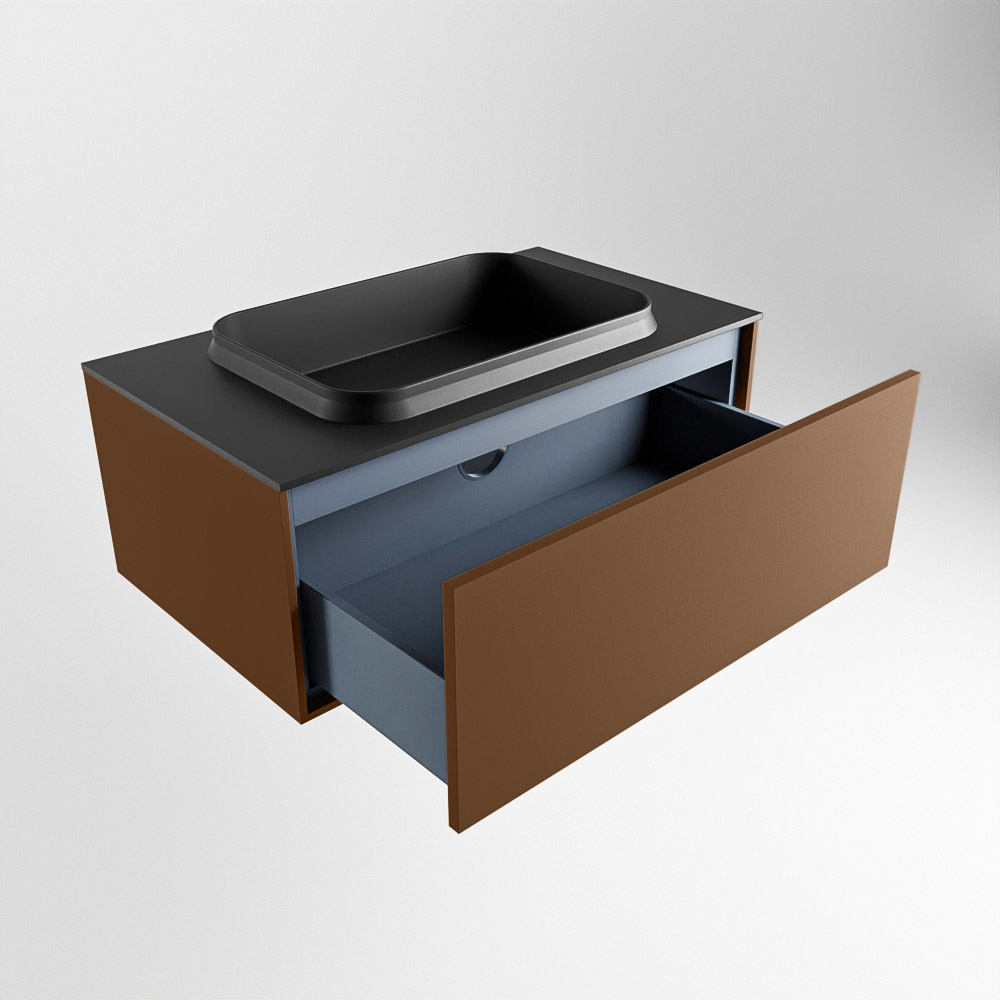 MONDIAZ ERIN 80cm mueble de baño color Rust 1 cajón. Lavabo RIDGE Centro 1 orificio color Urban. 6 MONDIAZ ERIN 80cm mueble de baño color Rust 1 cajón. Lavabo RIDGE Centro 1 orificio color Urban. - Imagen 6