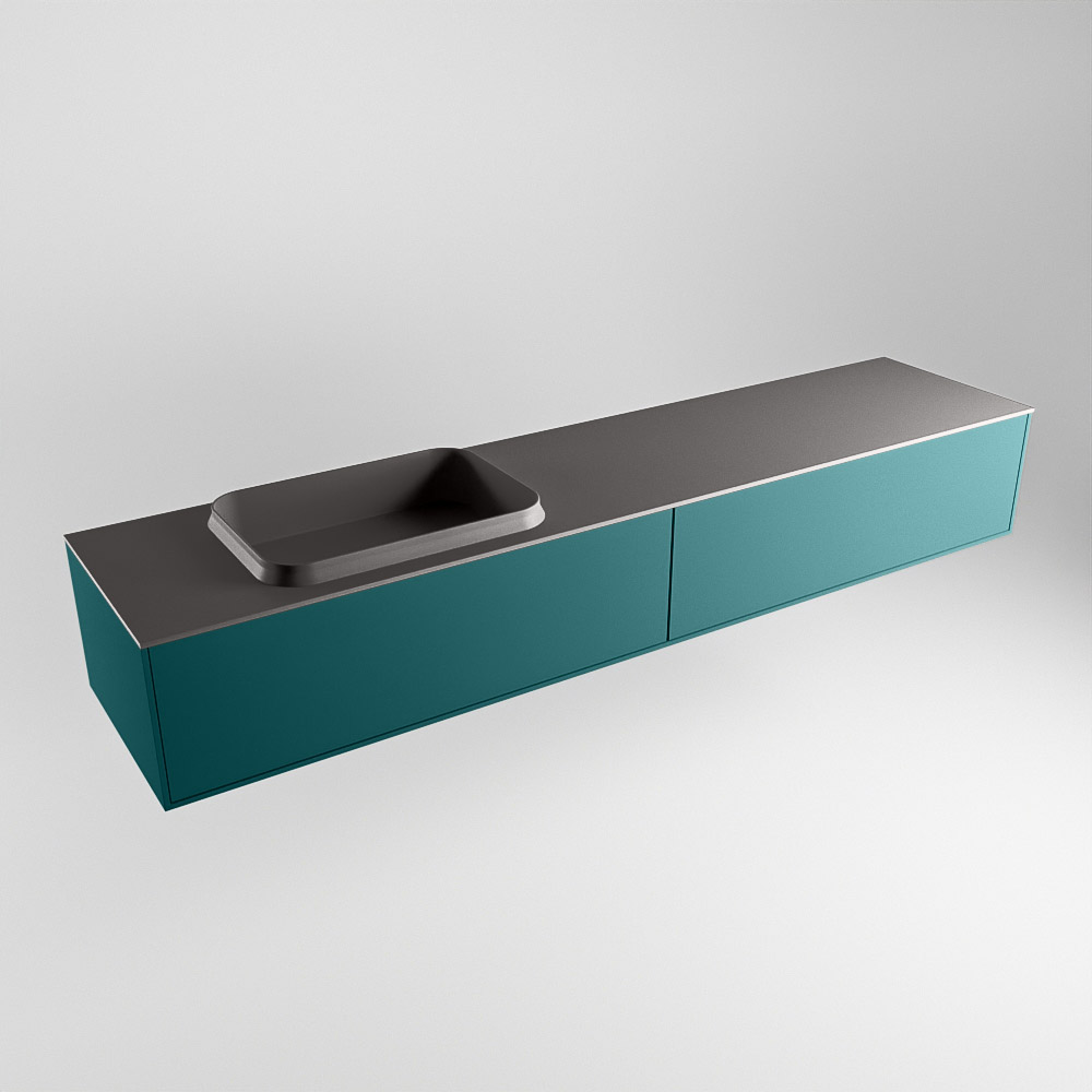 MONDIAZ ERIN 200cm mueble de baño color Smag 2 cajones. Lavabo RIDGE Izquierda 1 orificio color Dark Grey. 4 MONDIAZ ERIN 200cm mueble de baño color Smag 2 cajones. Lavabo RIDGE Izquierda 1 orificio color Dark Grey. - Imagen 4