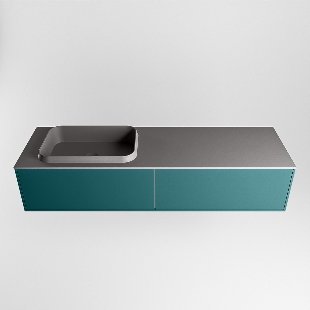 MONDIAZ ERIN 150cm mueble de baño color Smag 2 cajones. Lavabo RIDGE Izquierda 1 orificio color Dark Grey. 5 MONDIAZ ERIN 150cm mueble de baño color Smag 2 cajones. Lavabo RIDGE Izquierda 1 orificio color Dark Grey. - Imagen 5