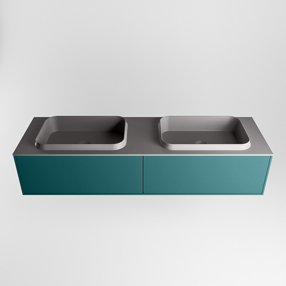 MONDIAZ ERIN 150cm mueble de baño color Smag 2 cajones. Lavabo RIDGE Doble 2 orificios color Dark Grey. 5 MONDIAZ ERIN 150cm mueble de baño color Smag 2 cajones. Lavabo RIDGE Doble 2 orificios color Dark Grey. - Imagen 5