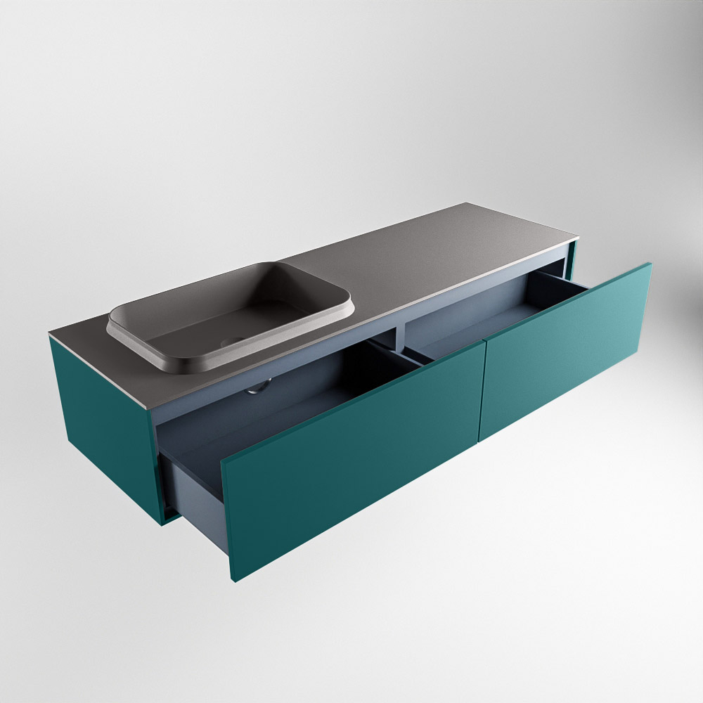 MONDIAZ ERIN 150cm mueble de baño color Smag 2 cajones. Lavabo RIDGE Izquierda 1 orificio color Dark Grey. 6 MONDIAZ ERIN 150cm mueble de baño color Smag 2 cajones. Lavabo RIDGE Izquierda 1 orificio color Dark Grey. - Imagen 6