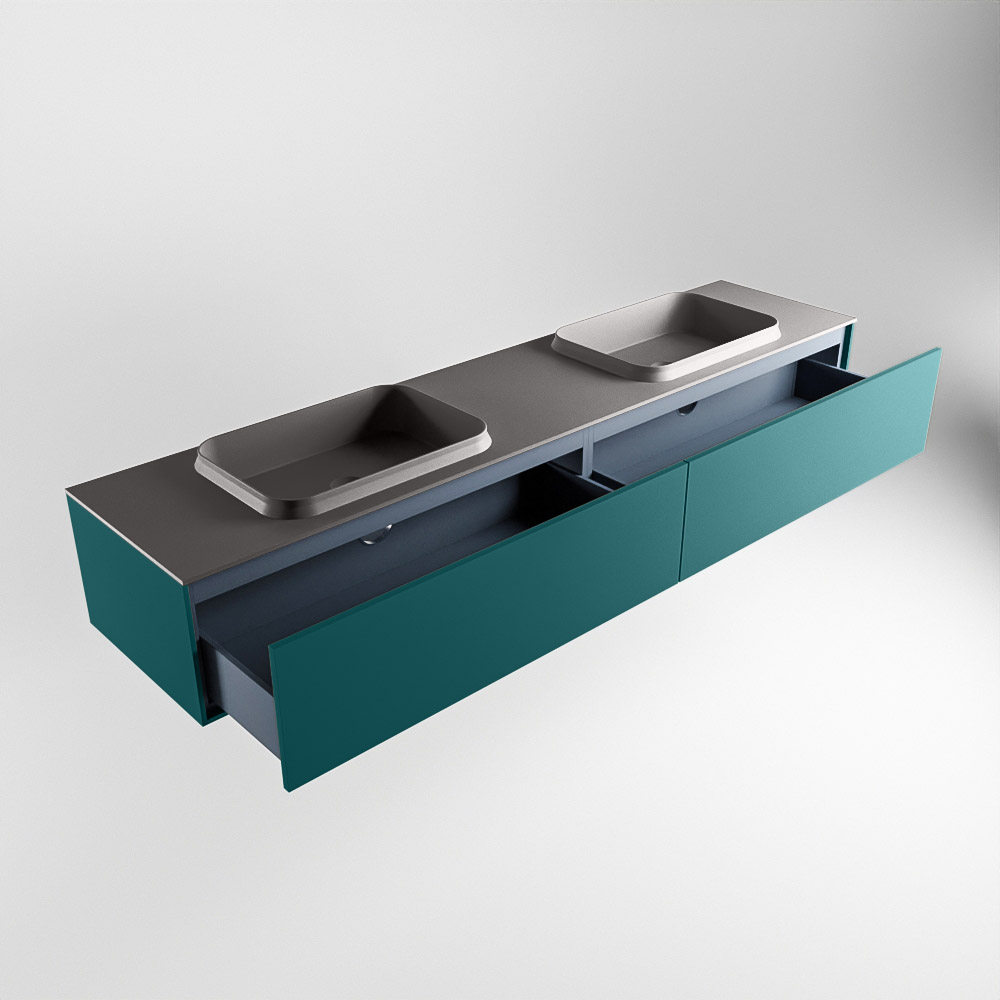 MONDIAZ ERIN 200cm mueble de baño color Smag 2 cajones. Lavabo RIDGE Doble sin orificio color Dark Grey. 6 MONDIAZ ERIN 200cm mueble de baño color Smag 2 cajones. Lavabo RIDGE Doble sin orificio color Dark Grey. - Imagen 6