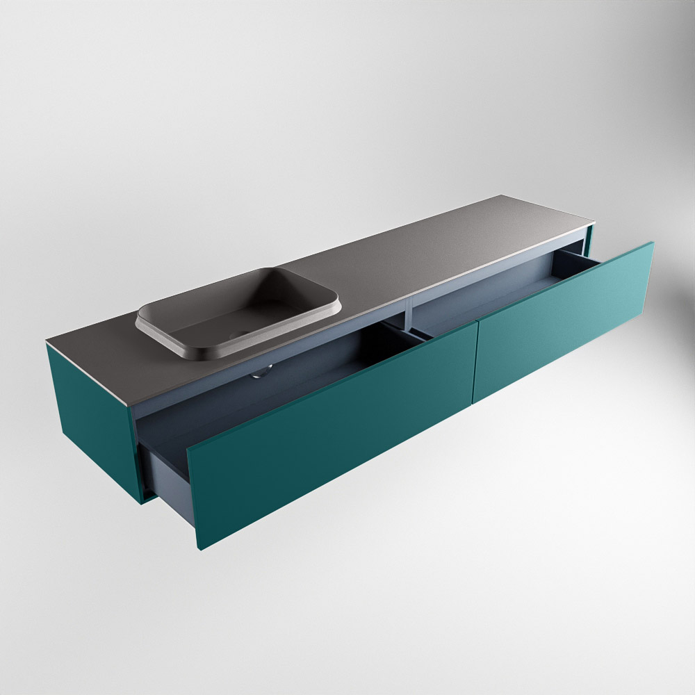 MONDIAZ ERIN 200cm mueble de baño color Smag 2 cajones. Lavabo RIDGE Izquierda 1 orificio color Dark Grey. 6 MONDIAZ ERIN 200cm mueble de baño color Smag 2 cajones. Lavabo RIDGE Izquierda 1 orificio color Dark Grey. - Imagen 6