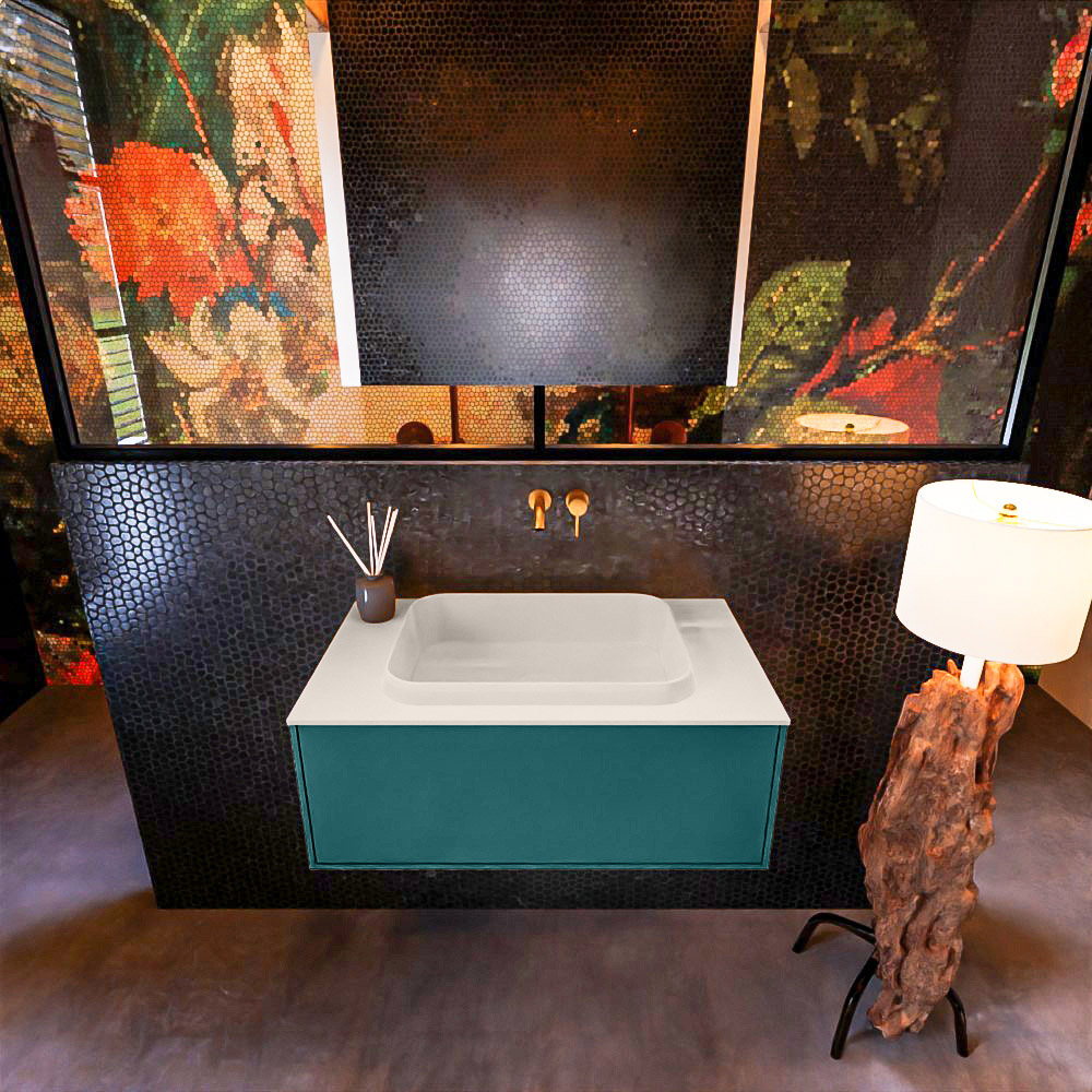 MONDIAZ ERIN 80cm mueble de baño color Smag 1 cajón. Lavabo RIDGE Centro sin orificio color Linen. 3 MONDIAZ ERIN 80cm mueble de baño color Smag 1 cajón. Lavabo RIDGE Centro sin orificio color Linen. - Imagen 3