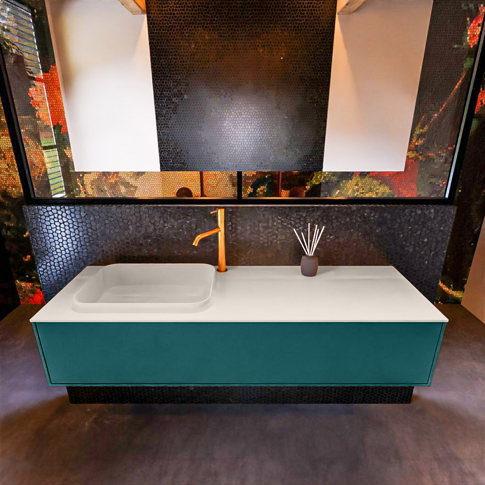 MONDIAZ ERIN 150cm mueble de baño color Smag 1 cajón. Lavabo RIDGE Izquierda 1 orificio color Linen. 3 MONDIAZ ERIN 150cm mueble de baño color Smag 1 cajón. Lavabo RIDGE Izquierda 1 orificio color Linen. - Imagen 3