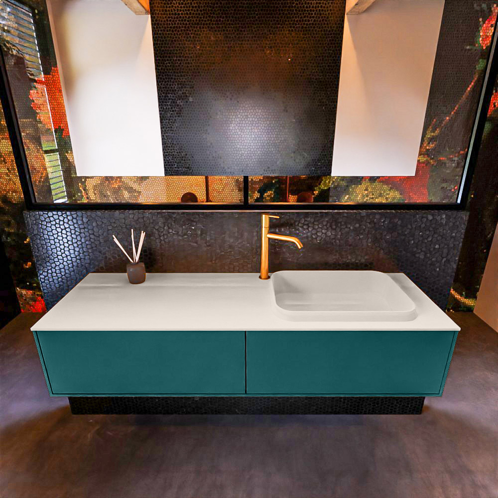 MONDIAZ ERIN 150cm mueble de baño color Smag 2 cajones. Lavabo RIDGE Derecho 1 orificio color Linen. 3 MONDIAZ ERIN 150cm mueble de baño color Smag 2 cajones. Lavabo RIDGE Derecho 1 orificio color Linen. - Imagen 3