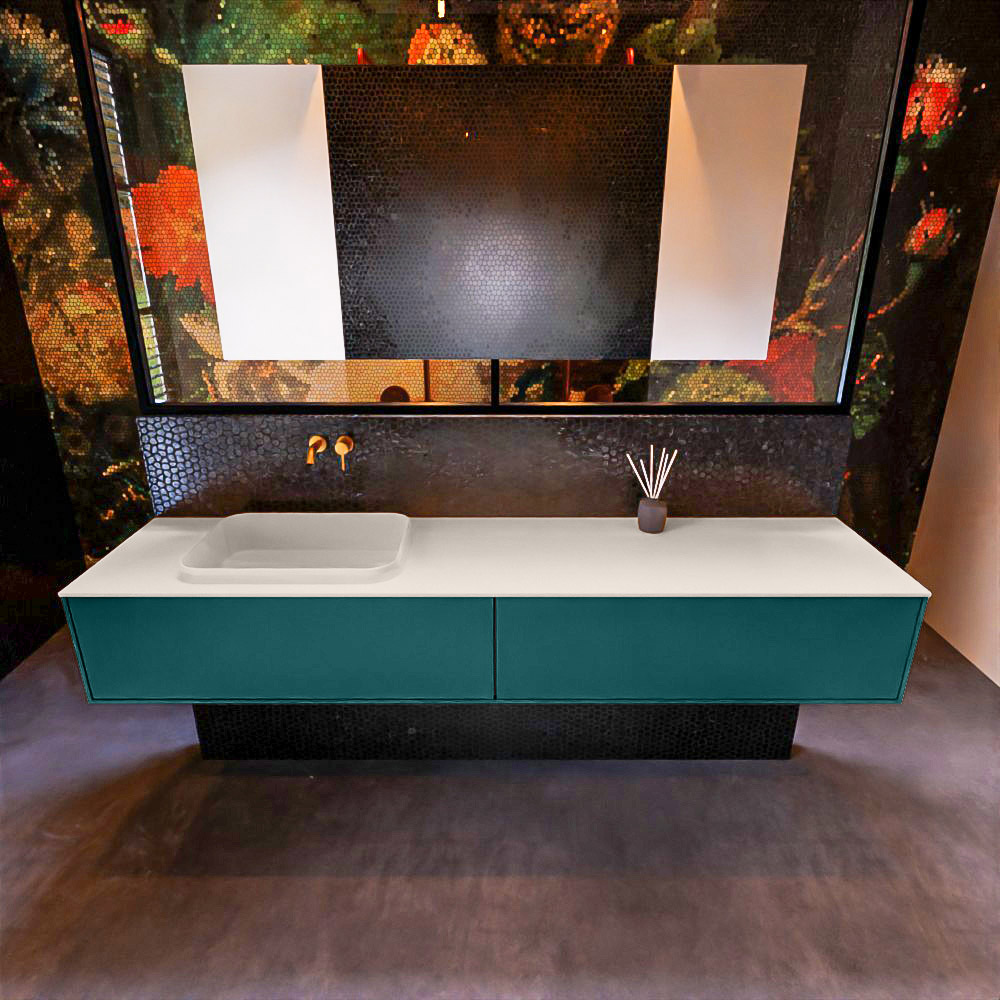 MONDIAZ ERIN 200cm mueble de baño color Smag 2 cajones. Lavabo RIDGE Izquierda sin orificio color Linen. 3 MONDIAZ ERIN 200cm mueble de baño color Smag 2 cajones. Lavabo RIDGE Izquierda sin orificio color Linen. - Imagen 3