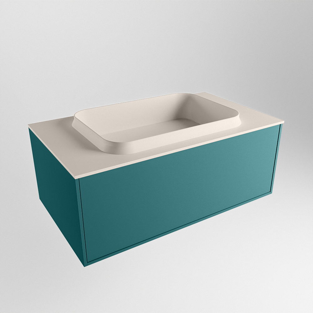 MONDIAZ ERIN 80cm mueble de baño color Smag 1 cajón. Lavabo RIDGE Centro sin orificio color Linen. 6 MONDIAZ ERIN 80cm mueble de baño color Smag 1 cajón. Lavabo RIDGE Centro sin orificio color Linen. - Imagen 6