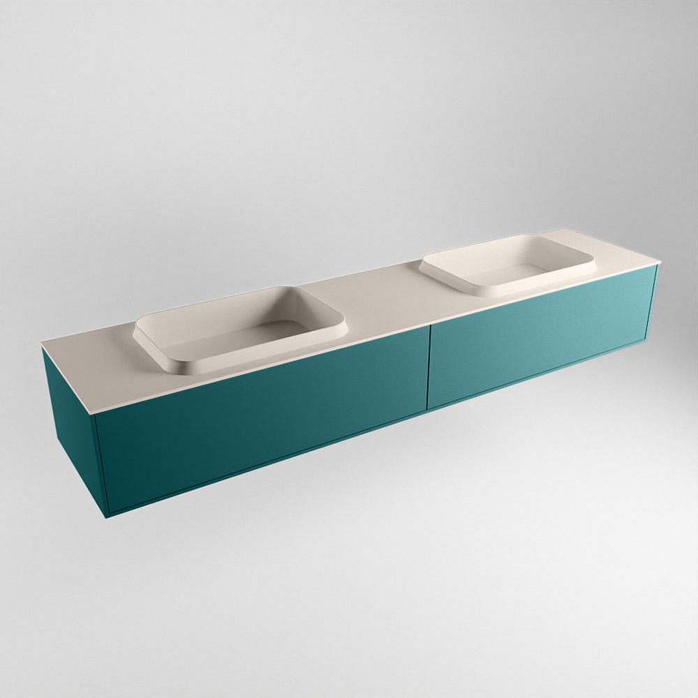 MONDIAZ ERIN 200cm mueble de baño color Smag 2 cajones. Lavabo RIDGE Doble 2 orificios color Linen. 6 MONDIAZ ERIN 200cm mueble de baño color Smag 2 cajones. Lavabo RIDGE Doble 2 orificios color Linen. - Imagen 6