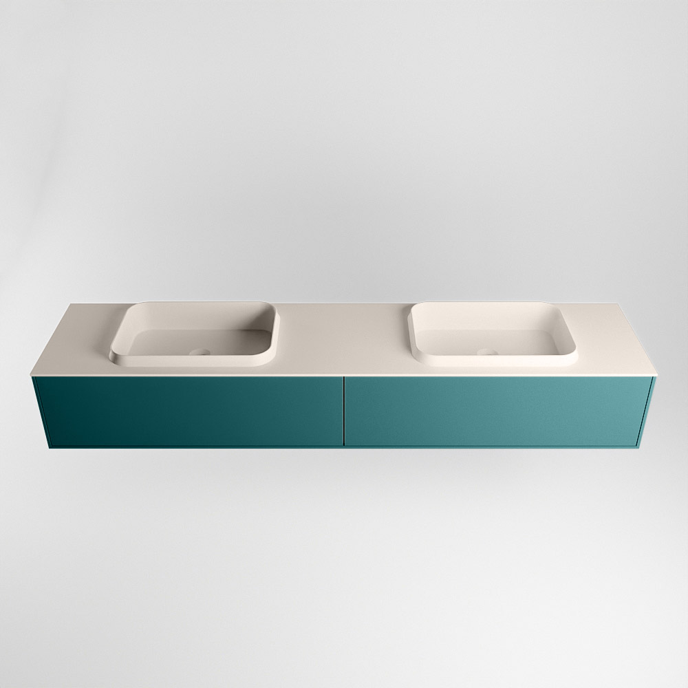 MONDIAZ ERIN 200cm mueble de baño color Smag 2 cajones. Lavabo RIDGE Doble 2 orificios color Linen. 4 MONDIAZ ERIN 200cm mueble de baño color Smag 2 cajones. Lavabo RIDGE Doble 2 orificios color Linen. - Imagen 4