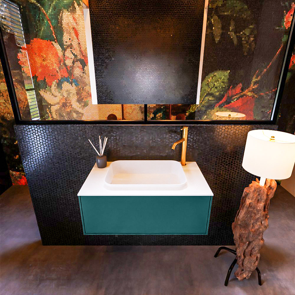 MONDIAZ ERIN 80cm mueble de baño color Smag 1 cajón. Lavabo RIDGE Centro 1 orificio color Talc. 3 MONDIAZ ERIN 80cm mueble de baño color Smag 1 cajón. Lavabo RIDGE Centro 1 orificio color Talc. - Imagen 3