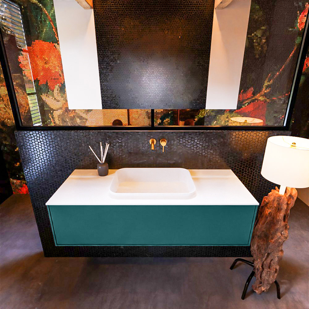 MONDIAZ ERIN 120cm mueble de baño color Smag 1 cajón. Lavabo RIDGE Centro sin orificio color Talc. 3 MONDIAZ ERIN 120cm mueble de baño color Smag 1 cajón. Lavabo RIDGE Centro sin orificio color Talc. - Imagen 3