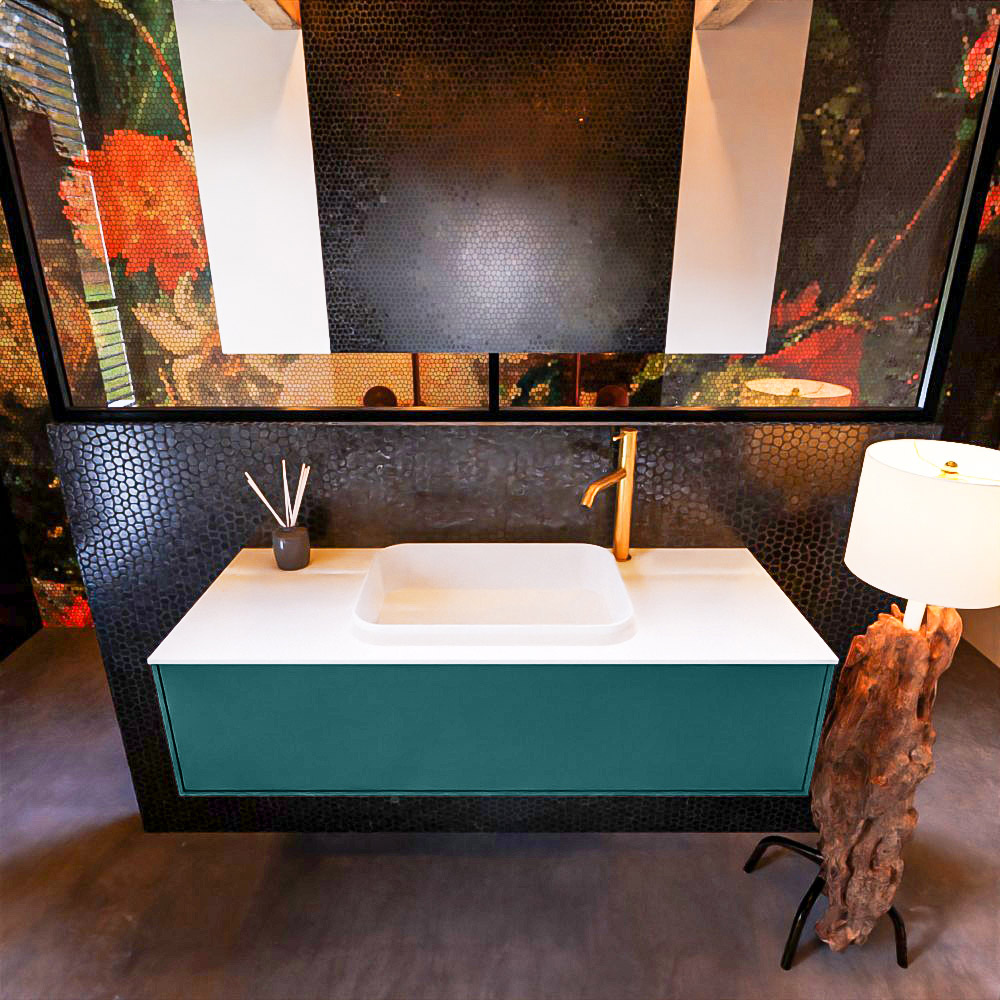 MONDIAZ ERIN 120cm mueble de baño color Smag 1 cajón. Lavabo RIDGE Centro 1 orificio color Talc. 3 MONDIAZ ERIN 120cm mueble de baño color Smag 1 cajón. Lavabo RIDGE Centro 1 orificio color Talc. - Imagen 3