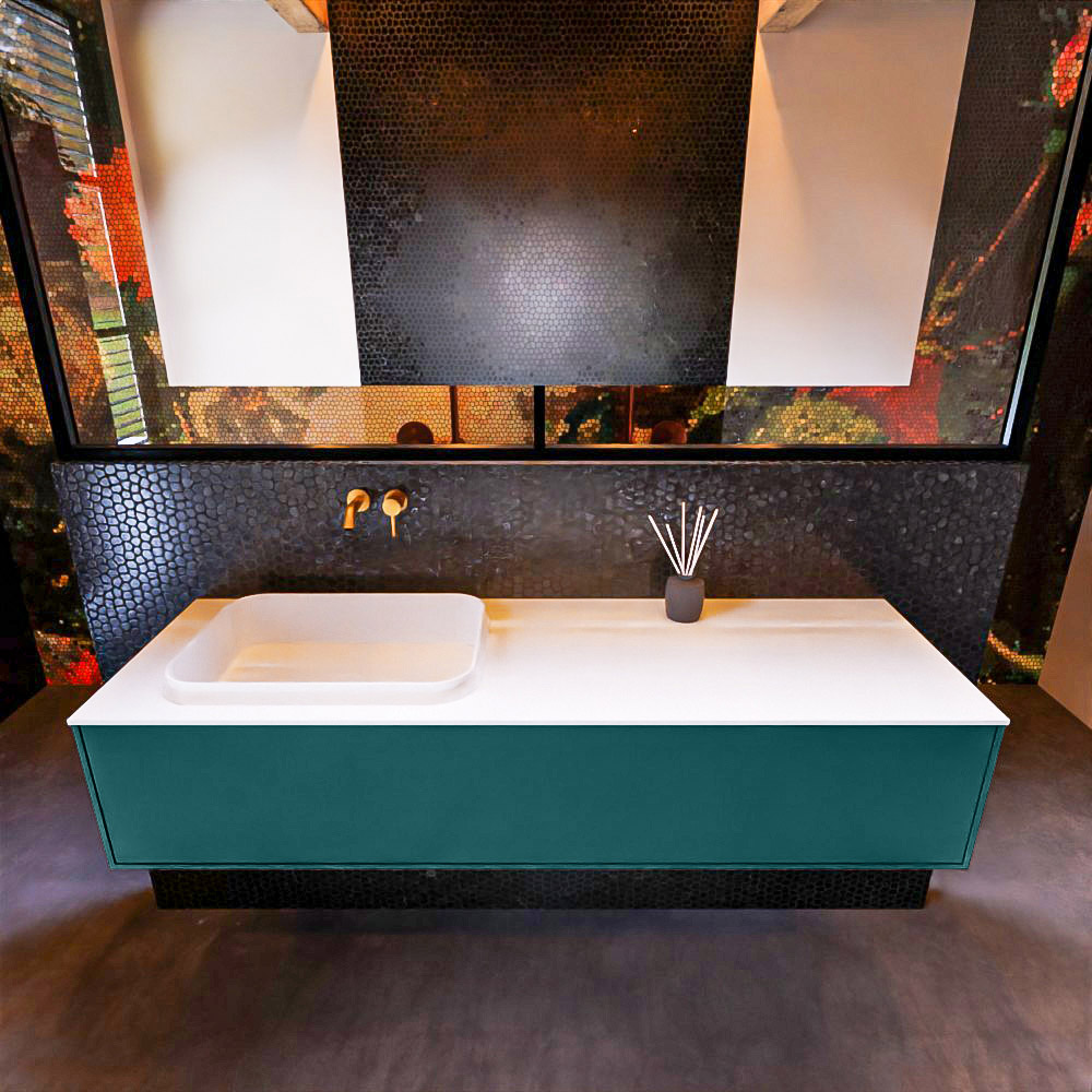MONDIAZ ERIN 150cm mueble de baño color Smag 1 cajón. Lavabo RIDGE Izquierda sin orificio color Talc. 3 MONDIAZ ERIN 150cm mueble de baño color Smag 1 cajón. Lavabo RIDGE Izquierda sin orificio color Talc. - Imagen 3