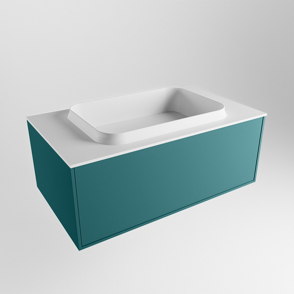 MONDIAZ ERIN 80cm mueble de baño color Smag 1 cajón. Lavabo RIDGE Centro 1 orificio color Talc. 4 MONDIAZ ERIN 80cm mueble de baño color Smag 1 cajón. Lavabo RIDGE Centro 1 orificio color Talc. - Imagen 4