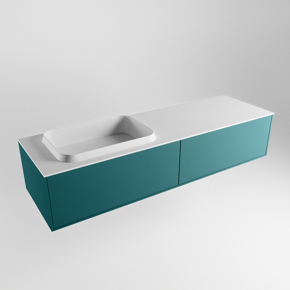 MONDIAZ ERIN 150cm mueble de baño color Smag 2 cajones. Lavabo RIDGE Izquierda 1 orificio color Talc. 4 MONDIAZ ERIN 150cm mueble de baño color Smag 2 cajones. Lavabo RIDGE Izquierda 1 orificio color Talc. - Imagen 4