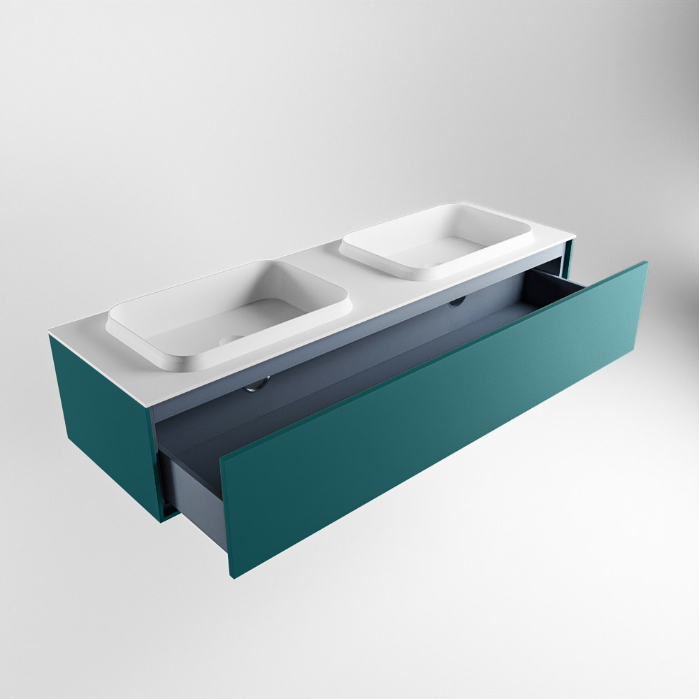 MONDIAZ ERIN 150cm mueble de baño color Smag 1 cajón. Lavabo RIDGE Doble sin orificio color Talc. 6 MONDIAZ ERIN 150cm mueble de baño color Smag 1 cajón. Lavabo RIDGE Doble sin orificio color Talc. - Imagen 6