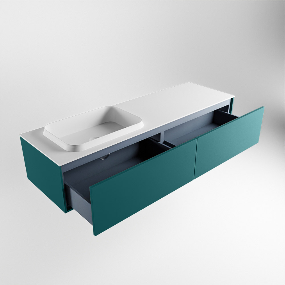 MONDIAZ ERIN 150cm mueble de baño color Smag 2 cajones. Lavabo RIDGE Izquierda 1 orificio color Talc. 6 MONDIAZ ERIN 150cm mueble de baño color Smag 2 cajones. Lavabo RIDGE Izquierda 1 orificio color Talc. - Imagen 6