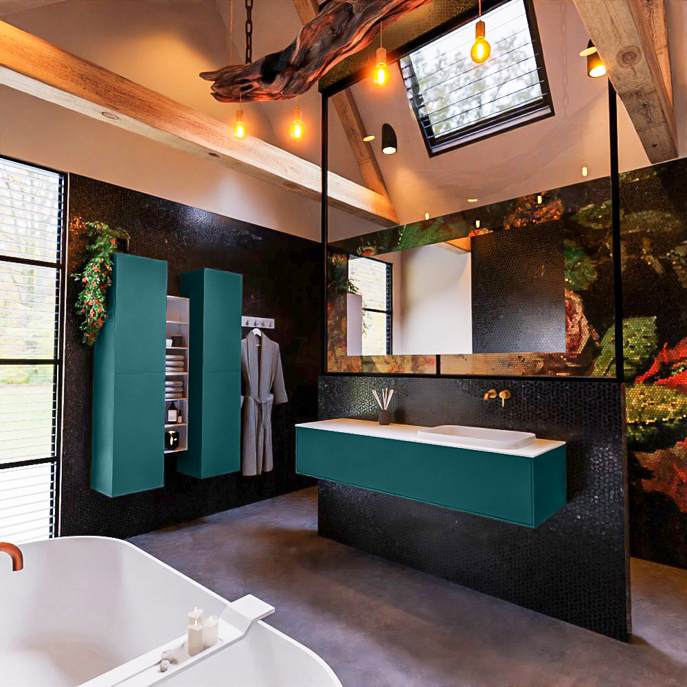 MONDIAZ ERIN 150cm mueble de baño color Smag 1 cajón. Lavabo RIDGE Derecho sin orificio color Talc. 2 MONDIAZ ERIN 150cm mueble de baño color Smag 1 cajón. Lavabo RIDGE Derecho sin orificio color Talc. - Imagen 2
