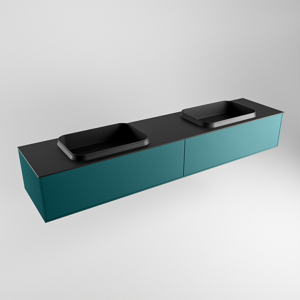 MONDIAZ ERIN 200cm mueble de baño color Smag 2 cajones. Lavabo RIDGE Doble 2 orificios color Urban. 4 MONDIAZ ERIN 200cm mueble de baño color Smag 2 cajones. Lavabo RIDGE Doble 2 orificios color Urban. - Imagen 4