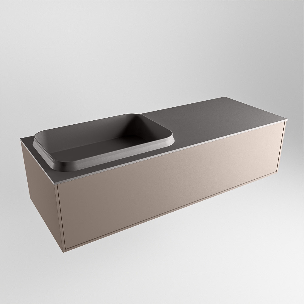 MONDIAZ ERIN 120cm mueble de baño color Smoke 1 cajón. Lavabo RIDGE Izquierda sin orificio color Dark Grey. 4 MONDIAZ ERIN 120cm mueble de baño color Smoke 1 cajón. Lavabo RIDGE Izquierda sin orificio color Dark Grey. - Imagen 4