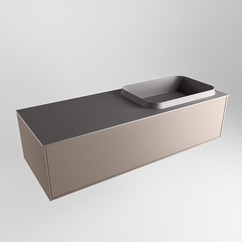 MONDIAZ ERIN 120cm mueble de baño color Smoke 1 cajón. Lavabo RIDGE Derecho sin orificio color Dark Grey. 4 MONDIAZ ERIN 120cm mueble de baño color Smoke 1 cajón. Lavabo RIDGE Derecho sin orificio color Dark Grey. - Imagen 4