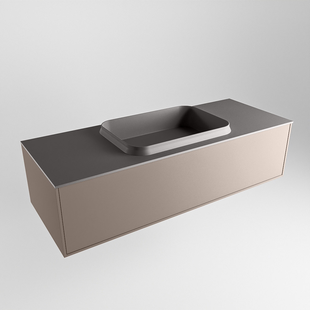 MONDIAZ ERIN 120cm mueble de baño color Smoke 1 cajón. Lavabo RIDGE Centro 1 orificio color Dark Grey. 4 MONDIAZ ERIN 120cm mueble de baño color Smoke 1 cajón. Lavabo RIDGE Centro 1 orificio color Dark Grey. - Imagen 4