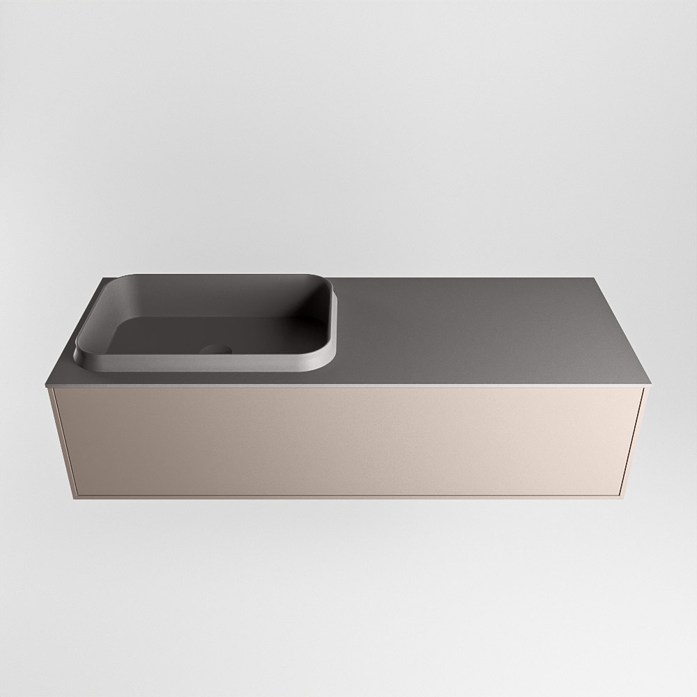 MONDIAZ ERIN 120cm mueble de baño color Smoke 1 cajón. Lavabo RIDGE Izquierda sin orificio color Dark Grey. 5 MONDIAZ ERIN 120cm mueble de baño color Smoke 1 cajón. Lavabo RIDGE Izquierda sin orificio color Dark Grey. - Imagen 5