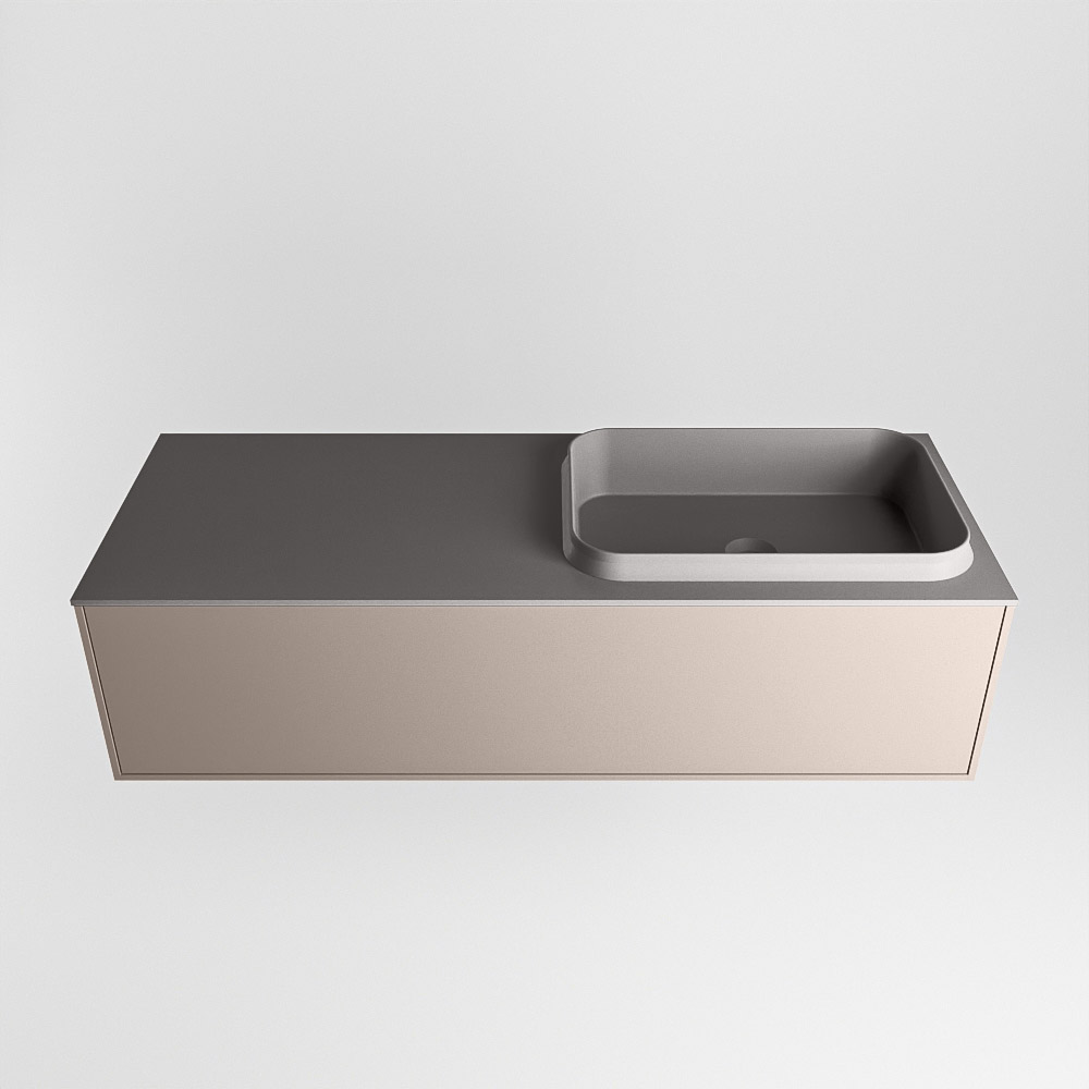 MONDIAZ ERIN 120cm mueble de baño color Smoke 1 cajón. Lavabo RIDGE Derecho sin orificio color Dark Grey. 5 MONDIAZ ERIN 120cm mueble de baño color Smoke 1 cajón. Lavabo RIDGE Derecho sin orificio color Dark Grey. - Imagen 5