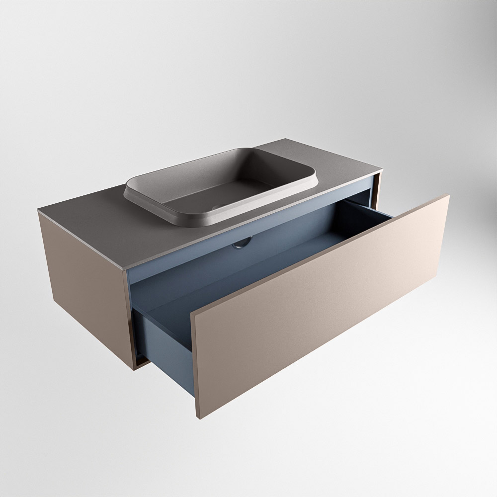 MONDIAZ ERIN 100cm mueble de baño color Smoke 1 cajón. Lavabo RIDGE Centro 1 orificio color Dark Grey. 6 MONDIAZ ERIN 100cm mueble de baño color Smoke 1 cajón. Lavabo RIDGE Centro 1 orificio color Dark Grey. - Imagen 6