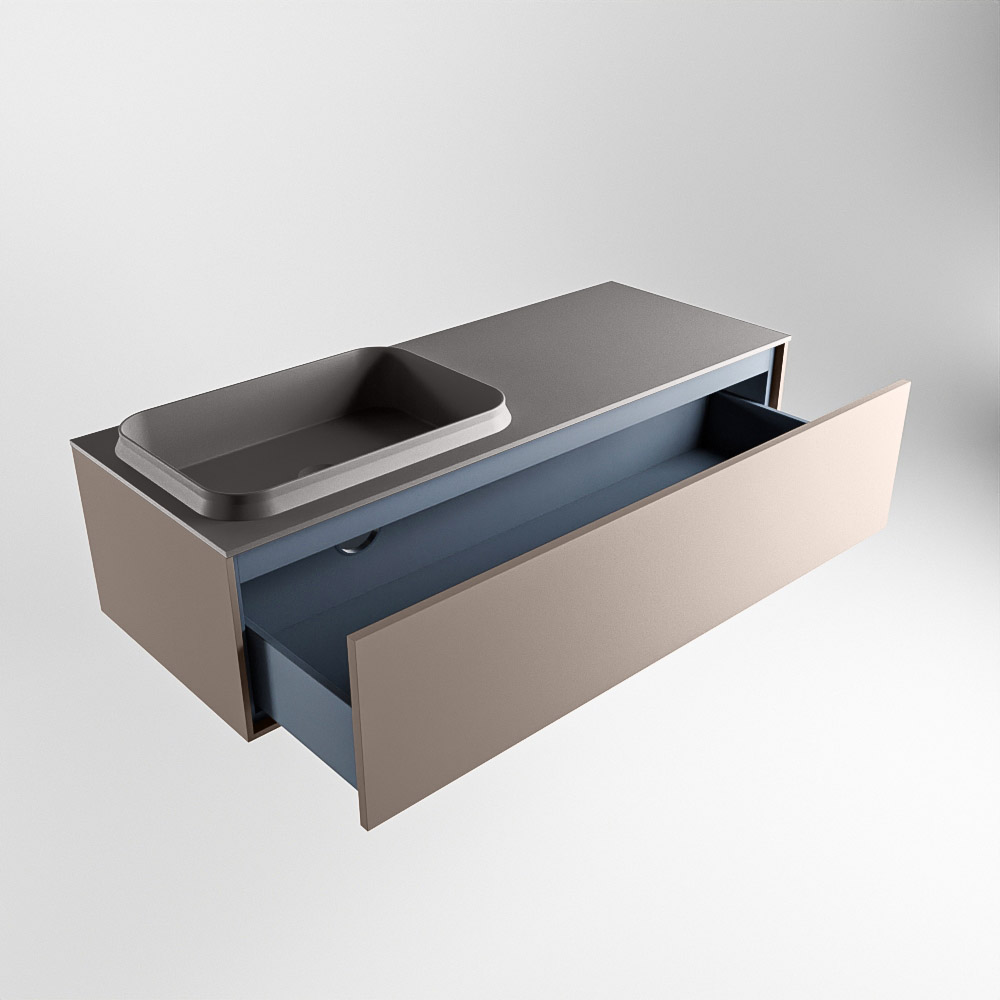 MONDIAZ ERIN 120cm mueble de baño color Smoke 1 cajón. Lavabo RIDGE Izquierda sin orificio color Dark Grey. 6 MONDIAZ ERIN 120cm mueble de baño color Smoke 1 cajón. Lavabo RIDGE Izquierda sin orificio color Dark Grey. - Imagen 6