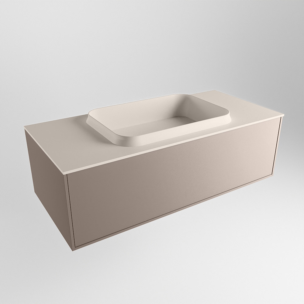 MONDIAZ ERIN 100cm mueble de baño color Smoke 1 cajón. Lavabo RIDGE Centro sin orificio color Linen. 4 MONDIAZ ERIN 100cm mueble de baño color Smoke 1 cajón. Lavabo RIDGE Centro sin orificio color Linen. - Imagen 4