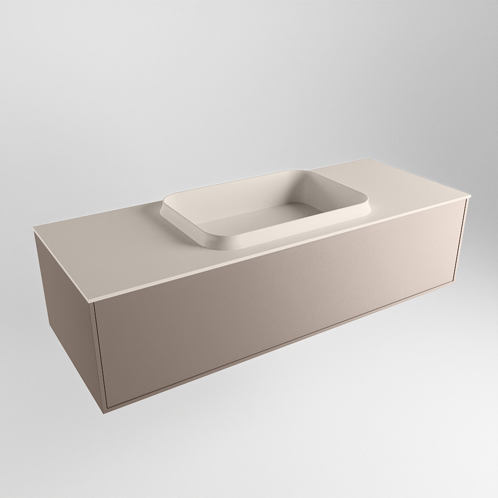 MONDIAZ ERIN 120cm mueble de baño color Smoke 1 cajón. Lavabo RIDGE Centro 1 orificio color Linen. 4 MONDIAZ ERIN 120cm mueble de baño color Smoke 1 cajón. Lavabo RIDGE Centro 1 orificio color Linen. - Imagen 4