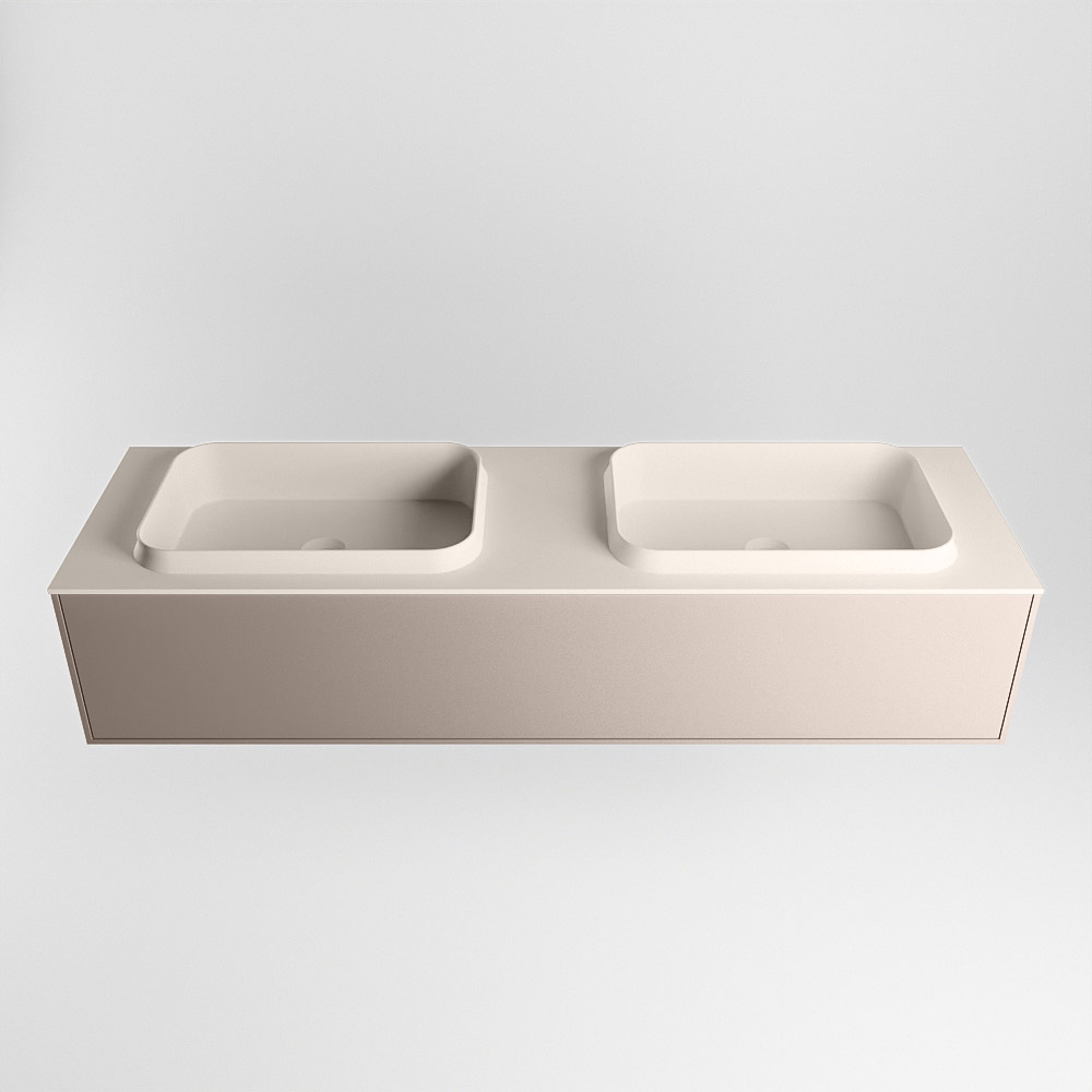 MONDIAZ ERIN 150cm mueble de baño color Smoke 1 cajón. Lavabo RIDGE Doble 2 orificios color Linen. 5 MONDIAZ ERIN 150cm mueble de baño color Smoke 1 cajón. Lavabo RIDGE Doble 2 orificios color Linen. - Imagen 5